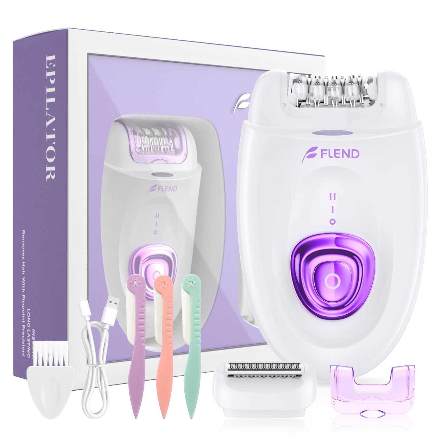 2-in-1 Rechargeable Epilator & Electric Shaver with LED Light