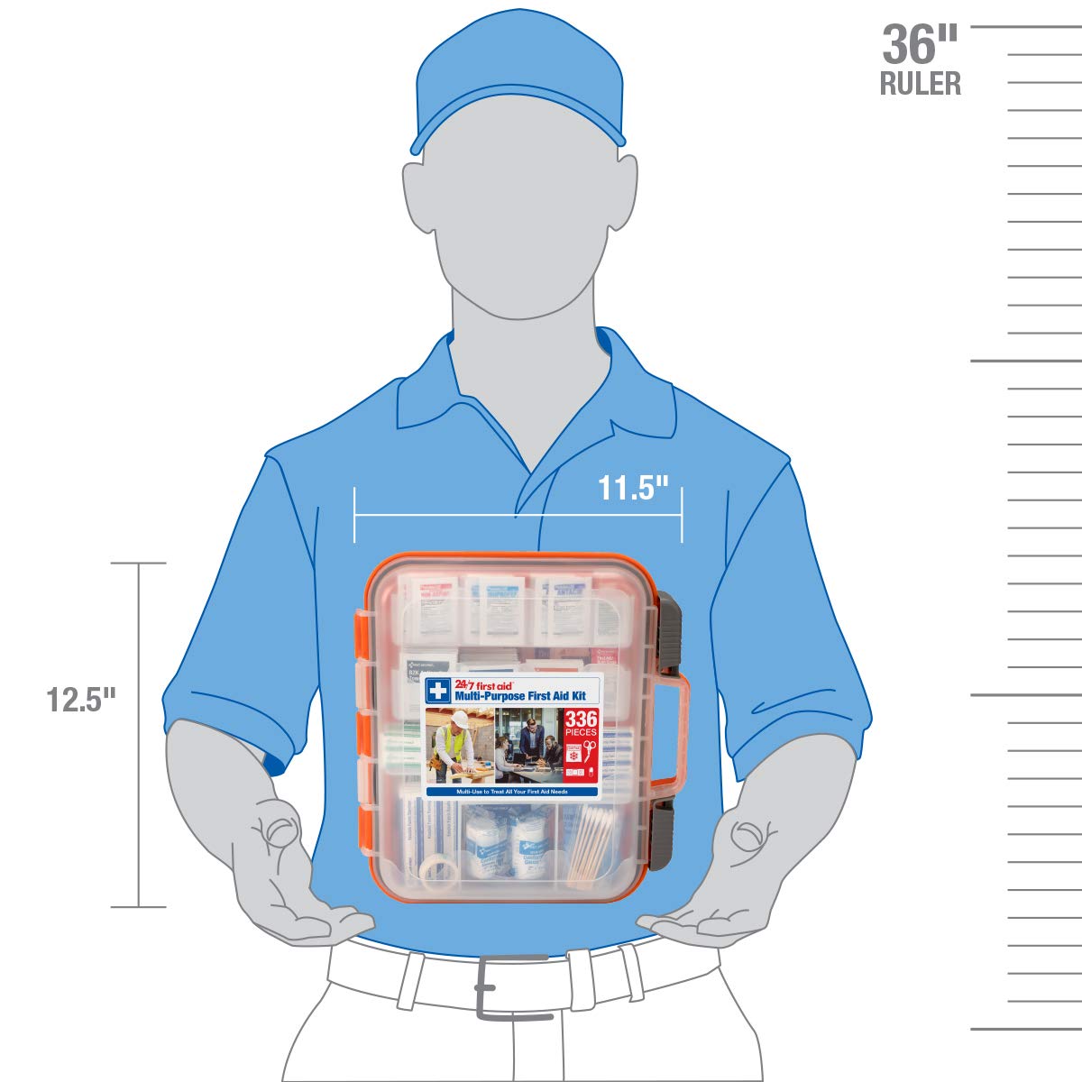OSHA-Compliant 336-Piece First Aid Kit for 100 People