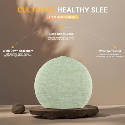 Geuuap Sunrise Alarm Clock White Noise Sound Machine for Bedroom