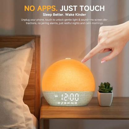 Geuuap Sunrise Alarm Clock White Noise Sound Machine for Bedroom