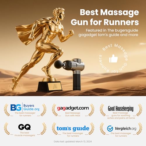 Deep Tissue Percussion Massage Gun with 5 Speeds & 5 Heads