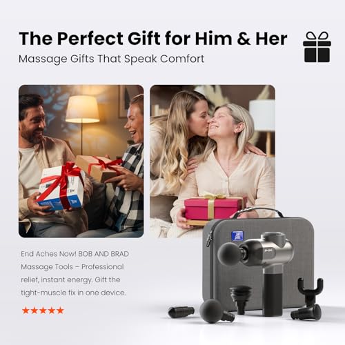 Deep Tissue Percussion Massage Gun with 5 Speeds & 5 Heads