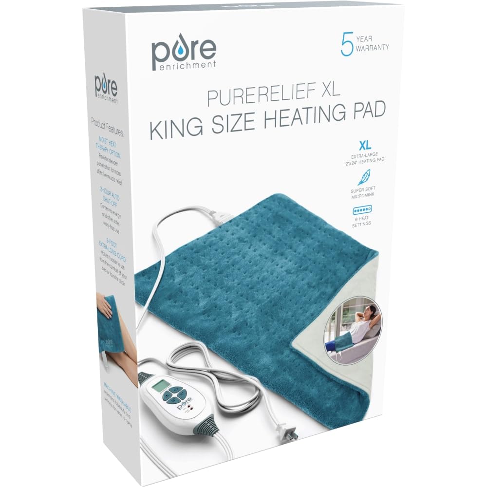 XL Electric Heating Pad with 6 Heat Settings & Auto-Off