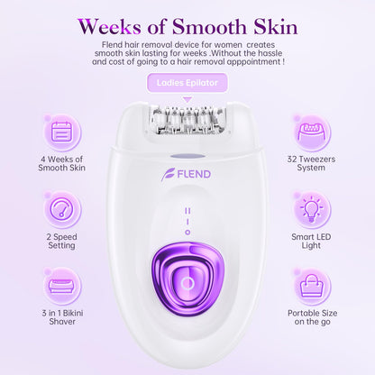 2-in-1 Rechargeable Epilator & Electric Shaver with LED Light