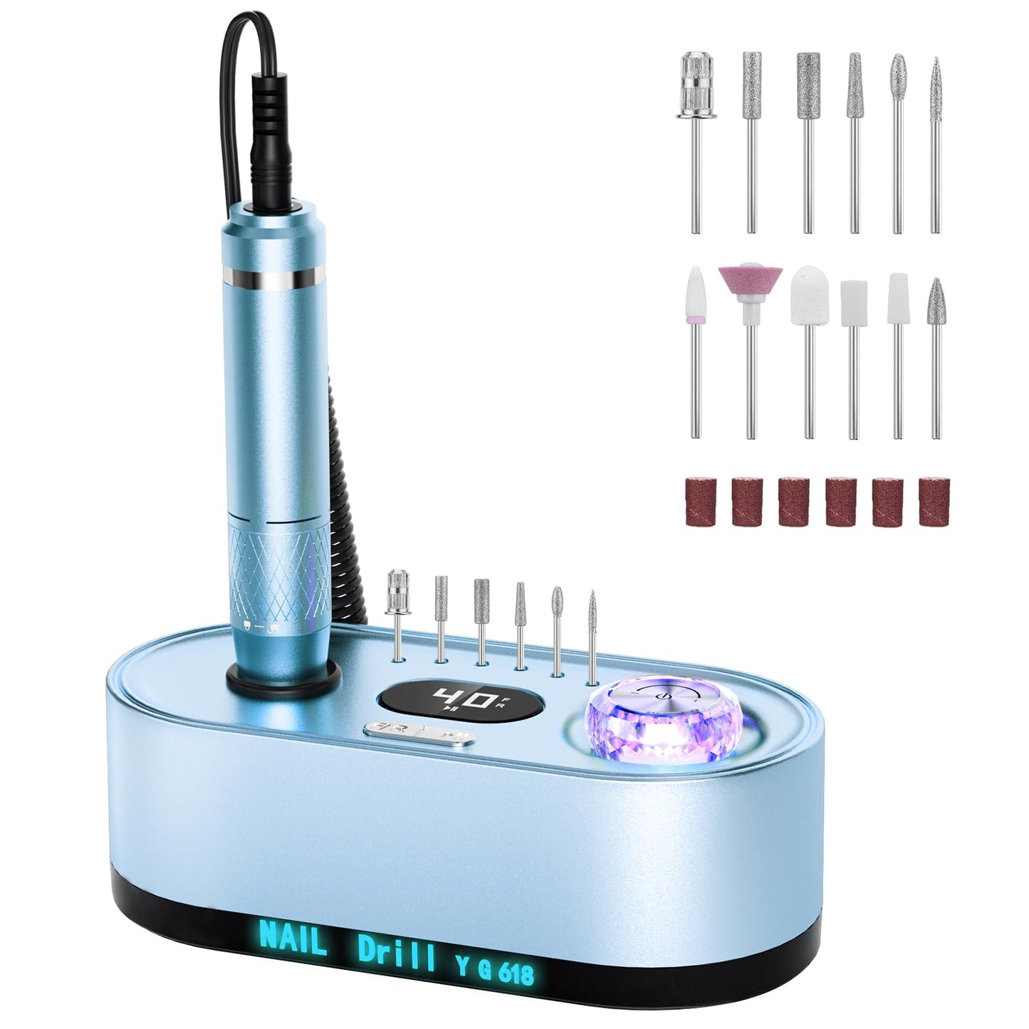 Professional Electric Nail Drill with LCD Display, 40,000 RPM