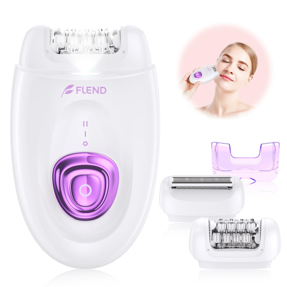 2-in-1 Rechargeable Epilator & Electric Shaver with LED Light
