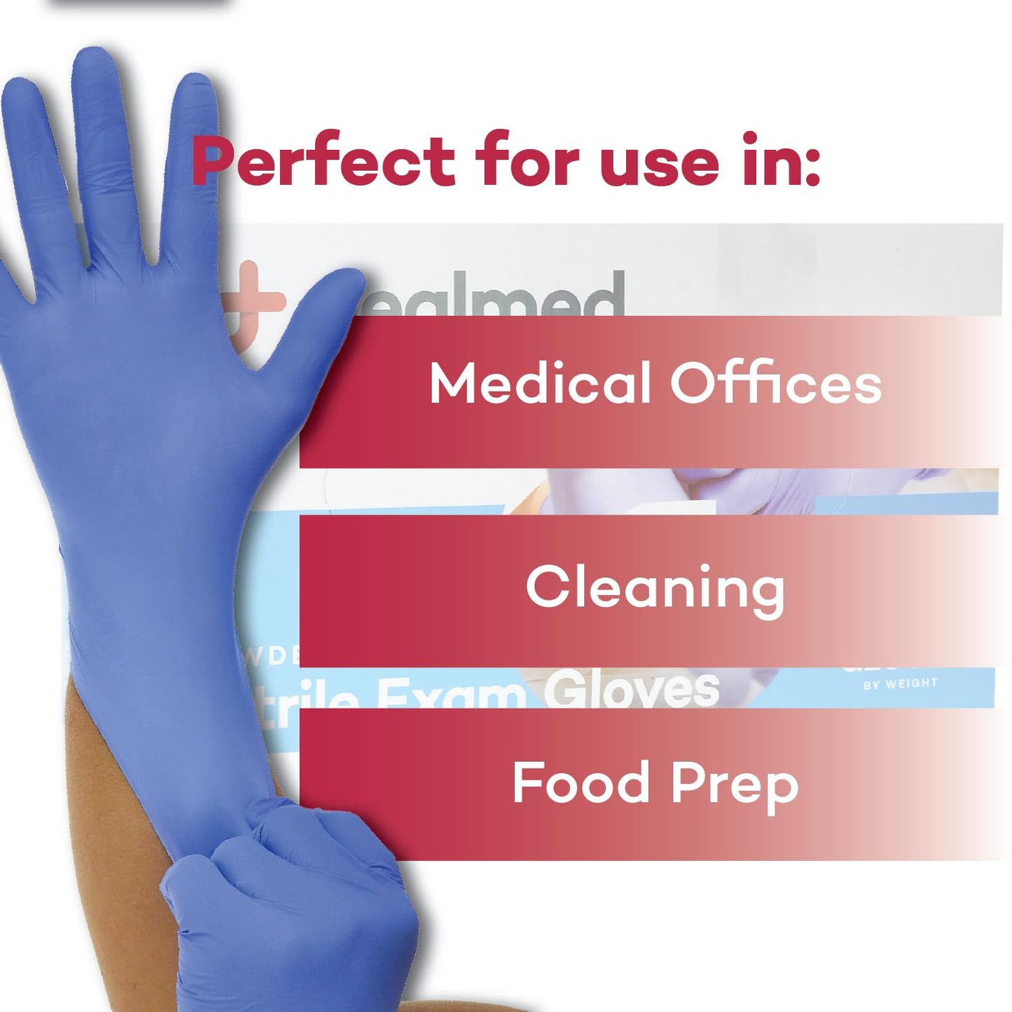 Latex-Free Nitrile Examination Gloves, Medium, 1,000 Count