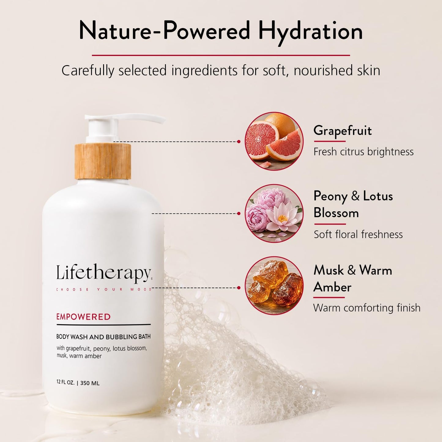 Lifetherapy 3-in-1 Body Wash, Bubble Bath & Hand Wash