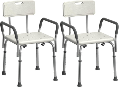 Shower Chair with Padded Armrests and Back, 350 lb Capacity