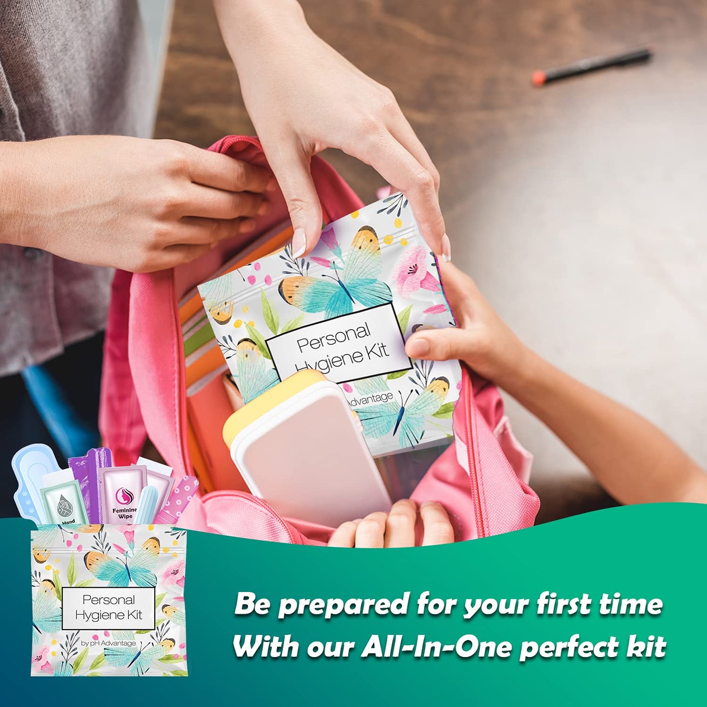 All-in-One Menstrual Care Kit with Individually Wrapped Essentials, 60 Pack