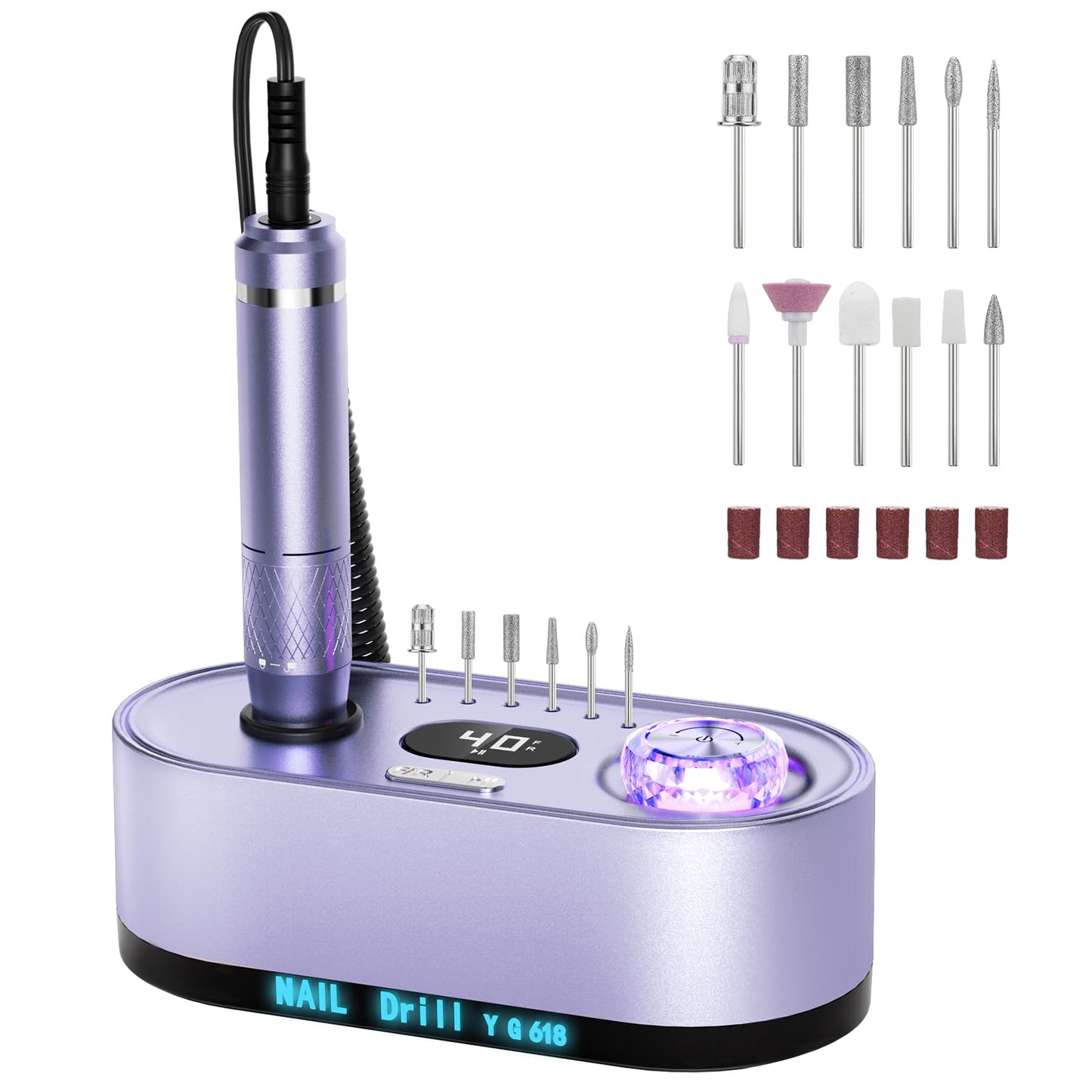 Professional Electric Nail Drill with LCD Display, 40,000 RPM