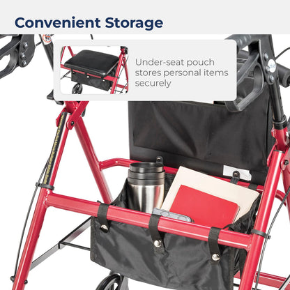Drive Medical Four Wheel Rollator with Fold Up Removable Back Support