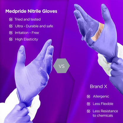 Medical-Grade Nitrile Examination Gloves, Powder-Free, 1,200 Count