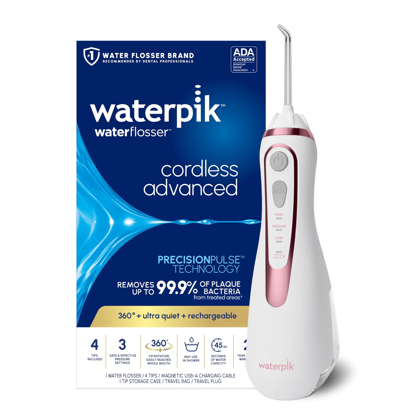 Cordless Rechargeable Water Flosser for Teeth & Gum Care