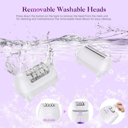 2-in-1 Rechargeable Epilator & Electric Shaver with LED Light