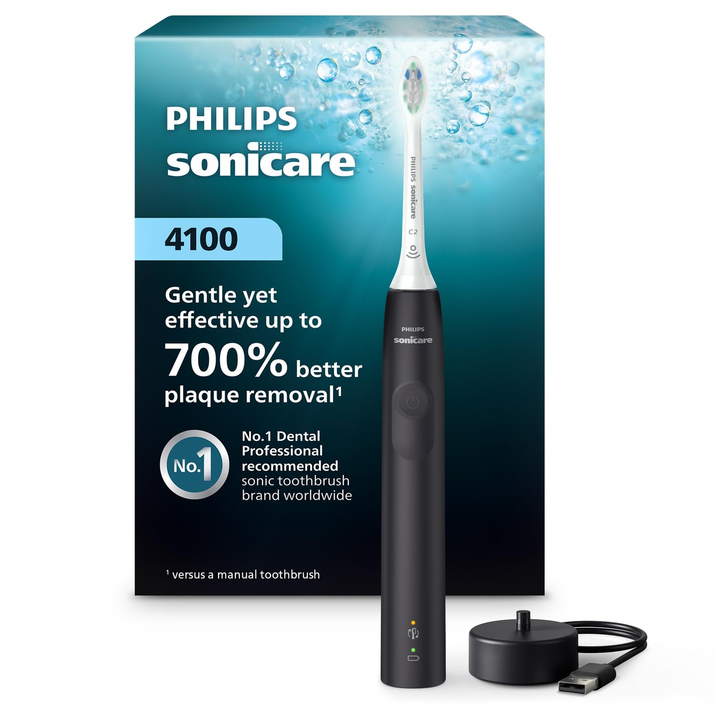 Rechargeable Sonic Electric Toothbrush with Pressure Sensor, 3-Pack