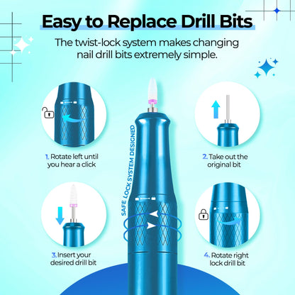 Professional Electric Nail Drill with LCD Display, 40,000 RPM