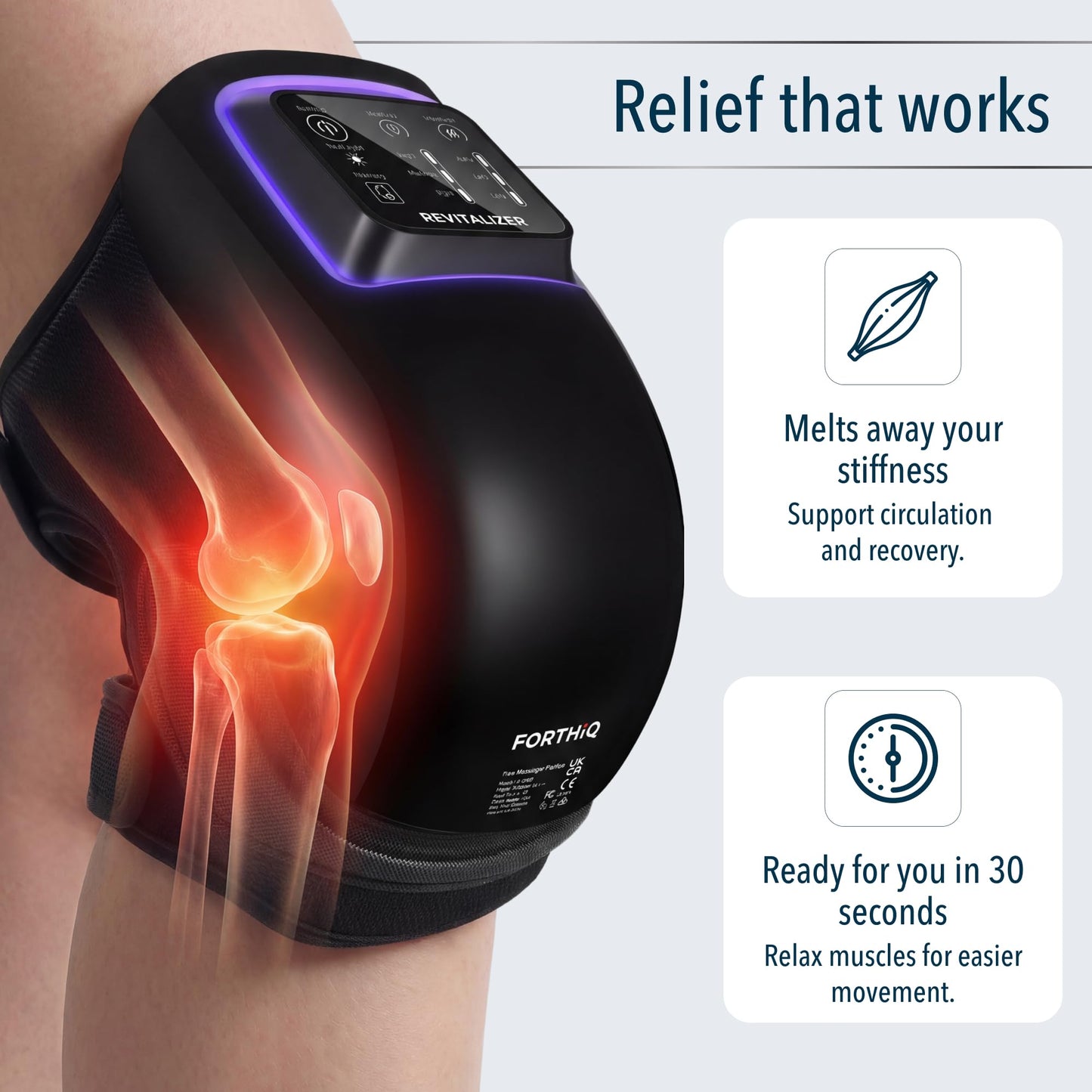Heated Knee Massager with Red Light Therapy for Pain Relief
