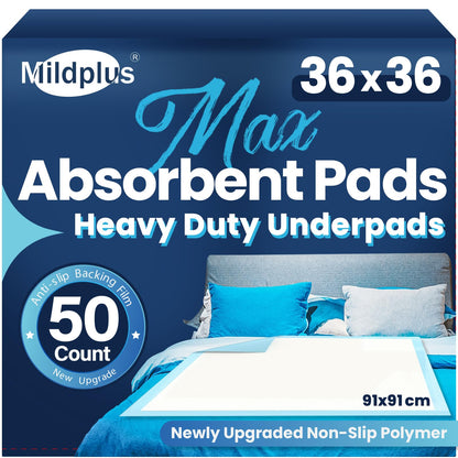 Extra-Large Disposable Underpads for Heavy Incontinence Protection, 50 Count
