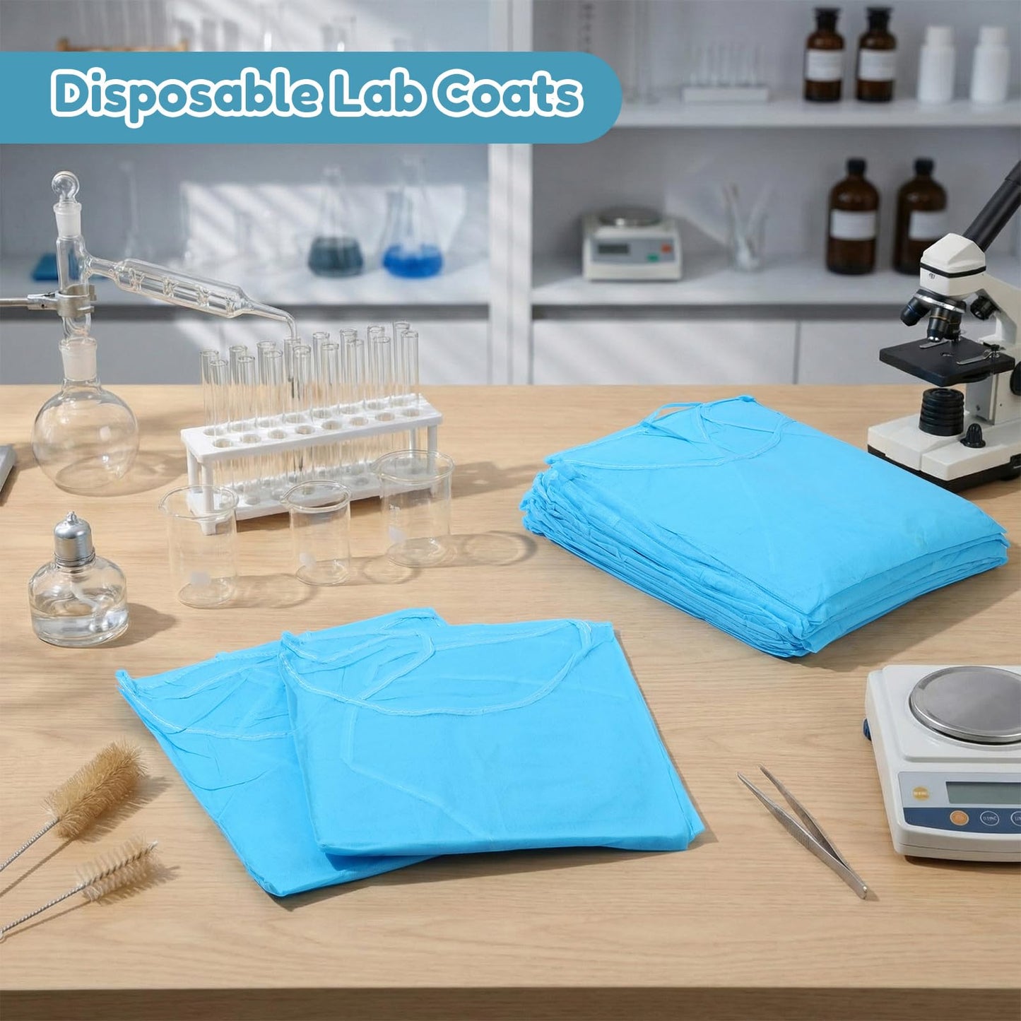 Disposable Isolation Gowns with Double-Tie Back and Elastic Cuffs