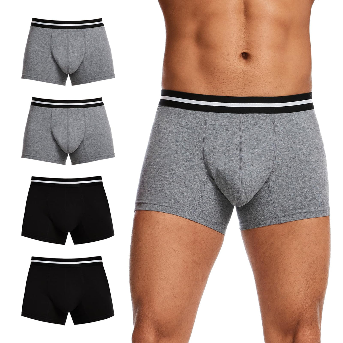 Washable Men’s Leakproof Incontinence Boxer Briefs with Light Absorbency