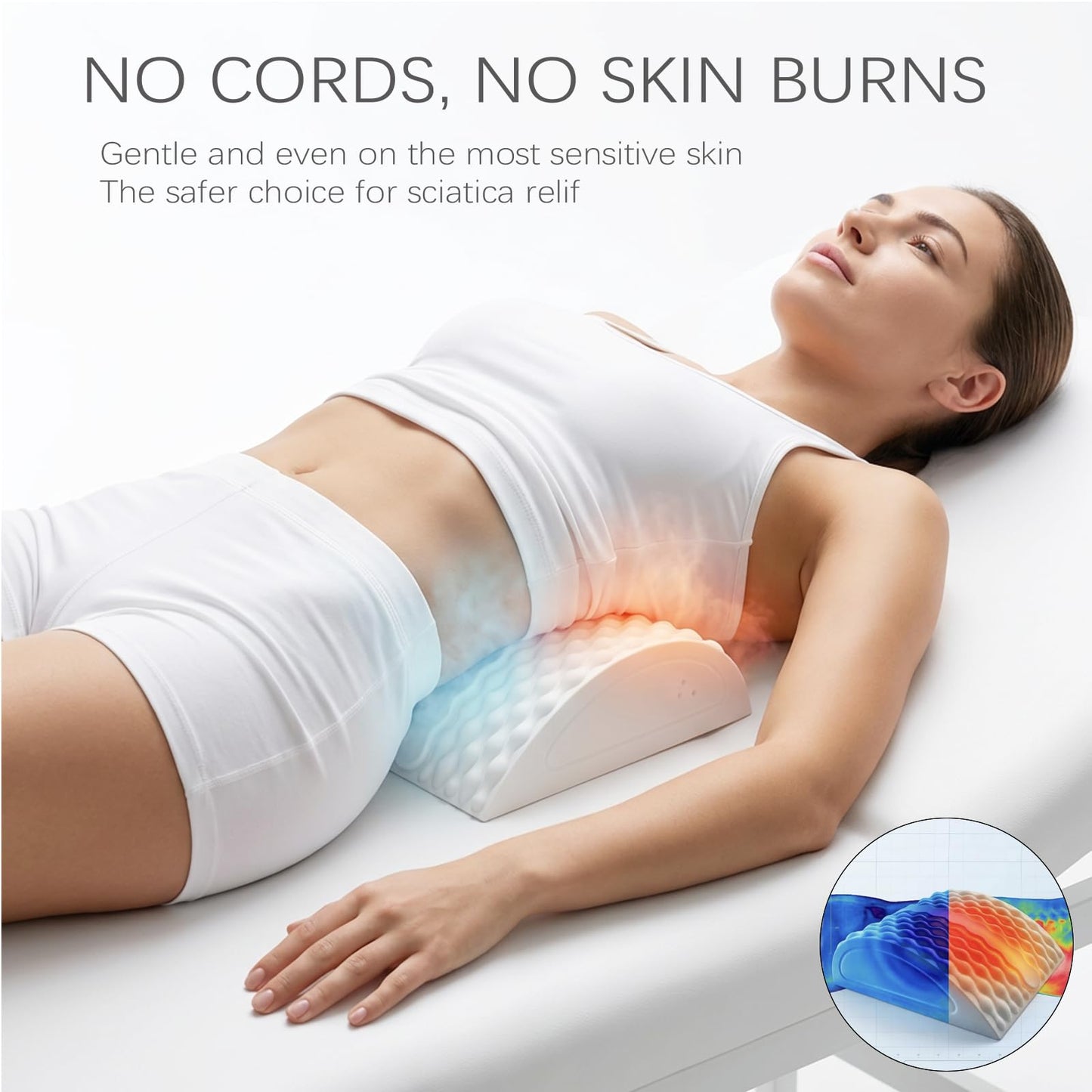 Hot & Cold Therapy Lumbar Support Pillow for Back & Sciatica Relief