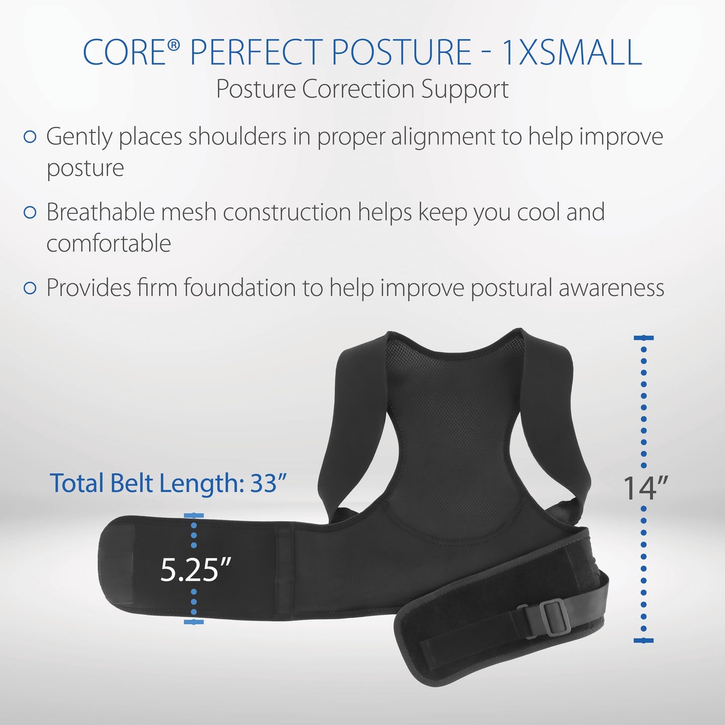 Core Products Perfect Posture Corrector, Black