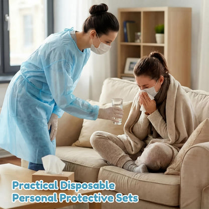Disposable Isolation Gowns with Double-Tie Back and Elastic Cuffs