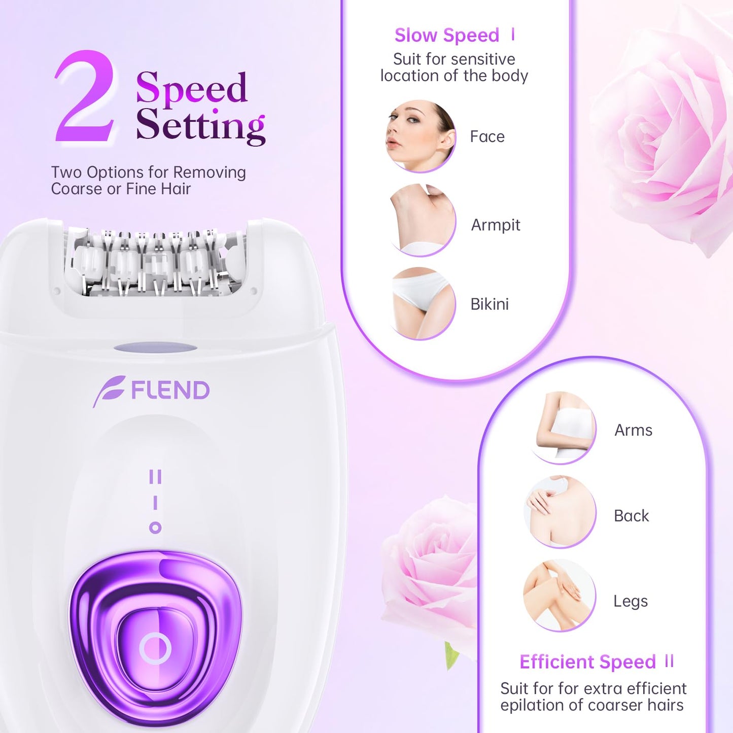 2-in-1 Rechargeable Epilator & Electric Shaver with LED Light