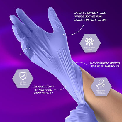 Medical-Grade Nitrile Examination Gloves, Powder-Free, 1,200 Count