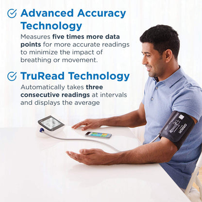 Bluetooth Upper Arm Blood Pressure Monitor for Two Users, 200 Readings