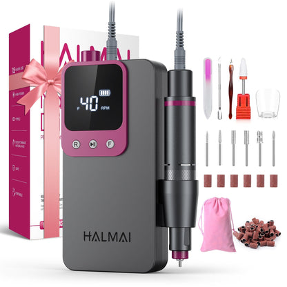 Cordless Rechargeable Electric Nail Drill Kit, 40,000 RPM