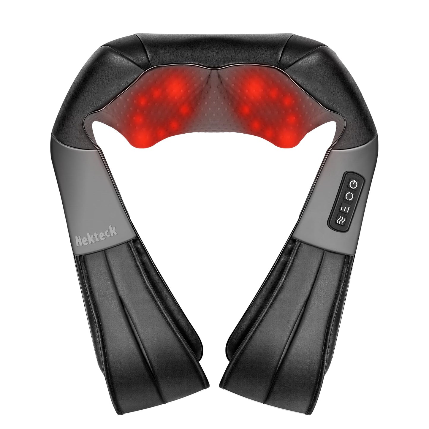 Nekteck Shiatsu Neck Massager with Heat for Pain Relief Deep Tissue