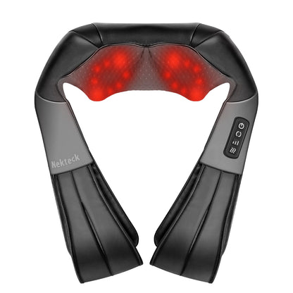 Nekteck Shiatsu Neck Massager with Heat for Pain Relief Deep Tissue
