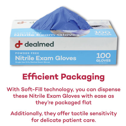 Latex-Free Nitrile Examination Gloves, Medium, 1,000 Count