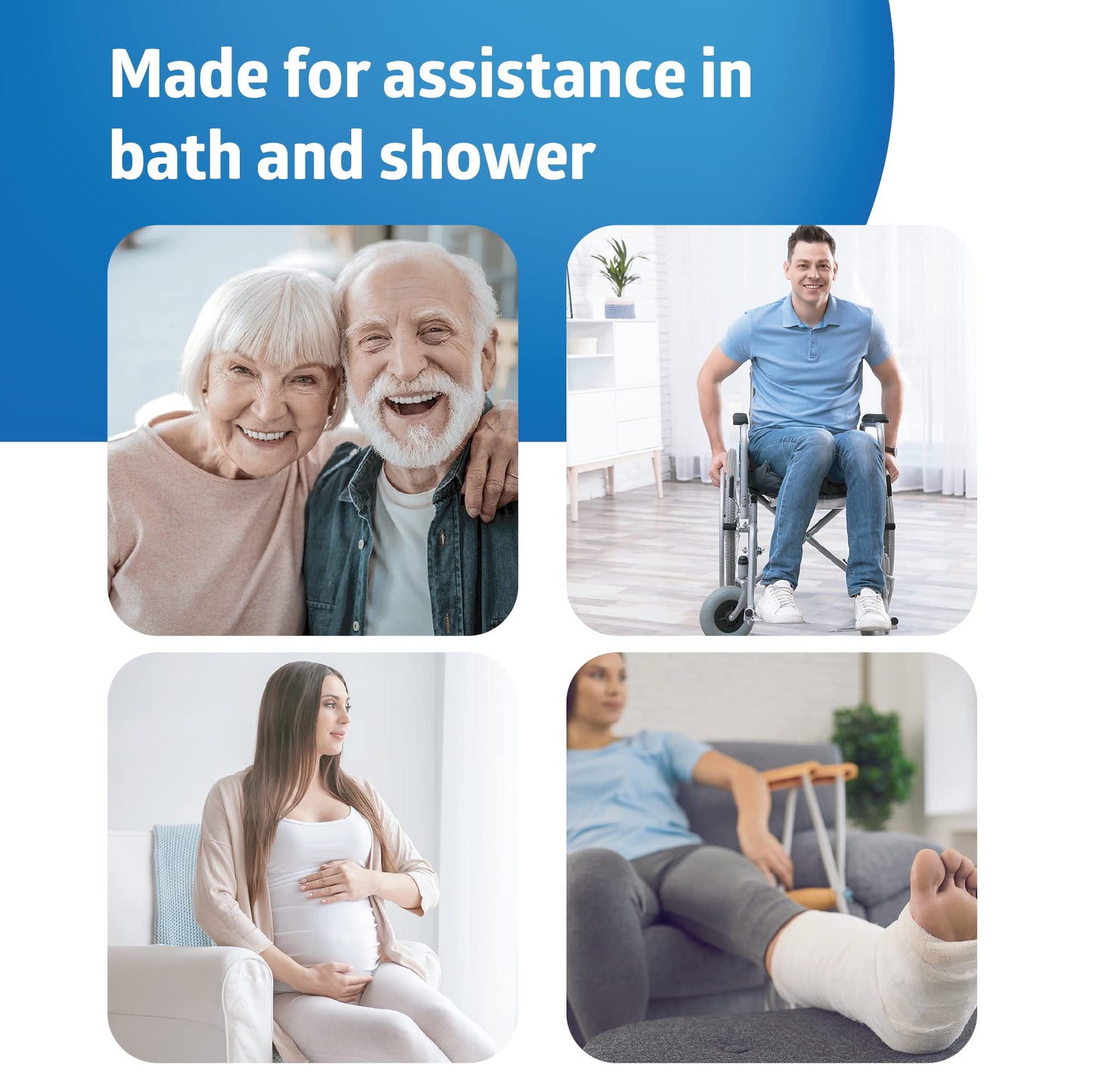 Shower Chair with Padded Armrests and Back, 350 lb Capacity