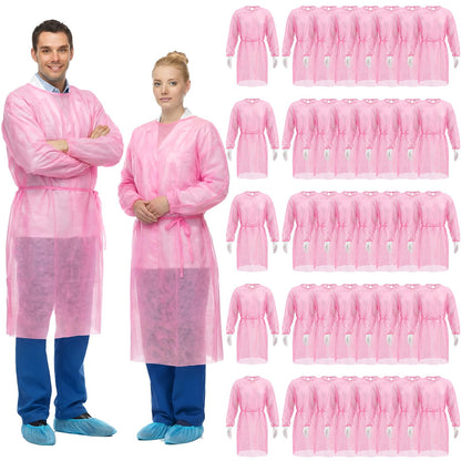 Disposable Isolation Gowns with Double-Tie Back and Elastic Cuffs