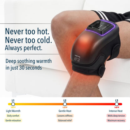 Heated Knee Massager with Red Light Therapy for Pain Relief