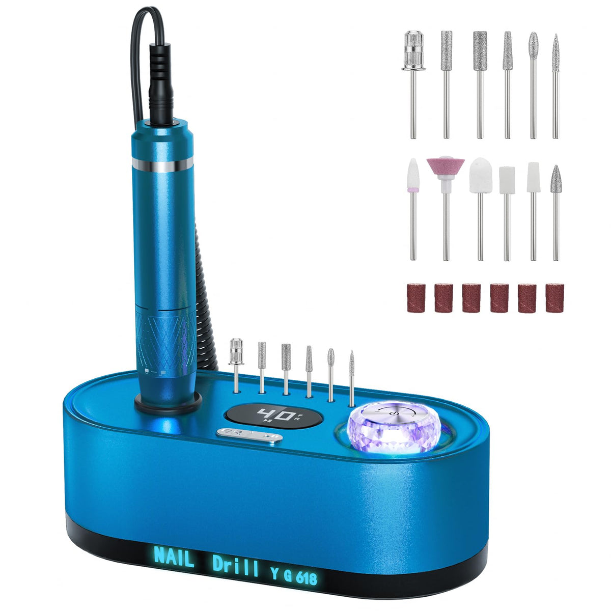 Professional Electric Nail Drill with LCD Display, 40,000 RPM