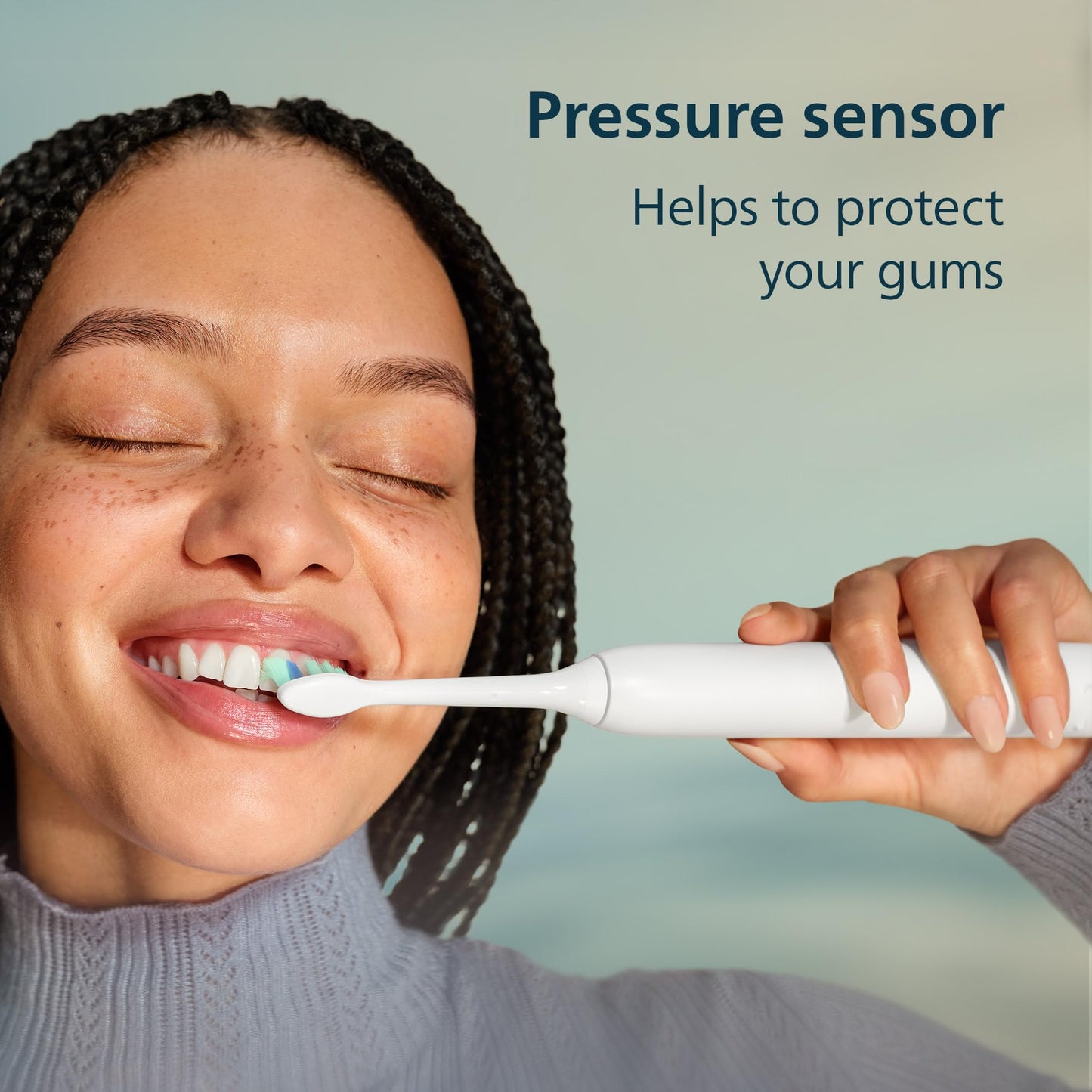 Rechargeable Sonic Electric Toothbrush with Pressure Sensor, 3-Pack