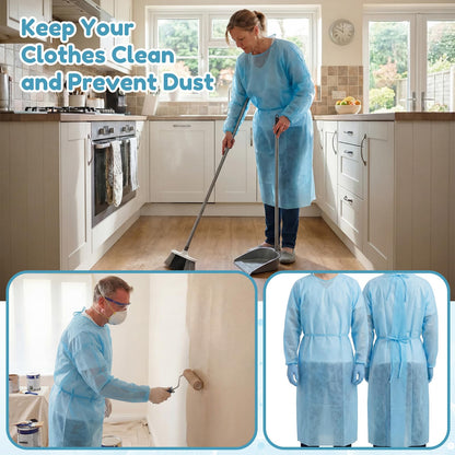 Disposable Isolation Gowns with Double-Tie Back and Elastic Cuffs