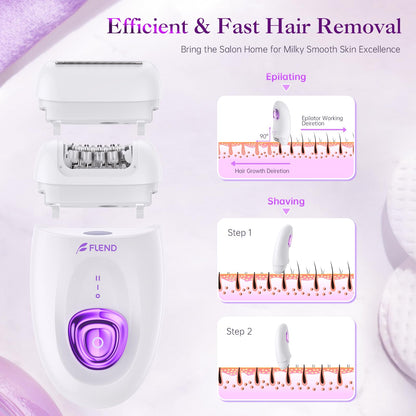 2-in-1 Rechargeable Epilator & Electric Shaver with LED Light