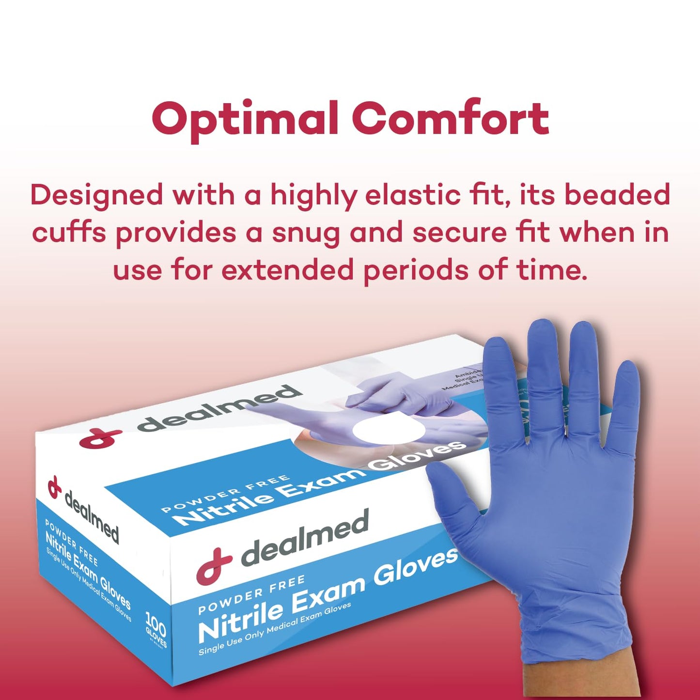 Latex-Free Nitrile Examination Gloves, Medium, 1,000 Count