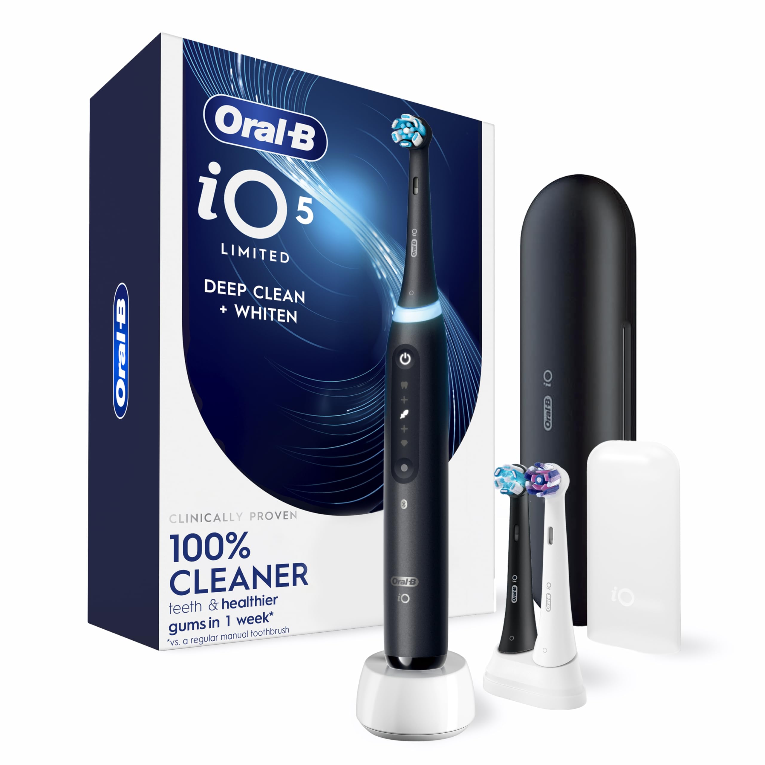 Rechargeable Smart Electric Toothbrush with Travel Case & 3 Brush Heads