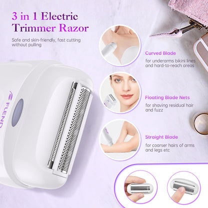2-in-1 Rechargeable Epilator & Electric Shaver with LED Light