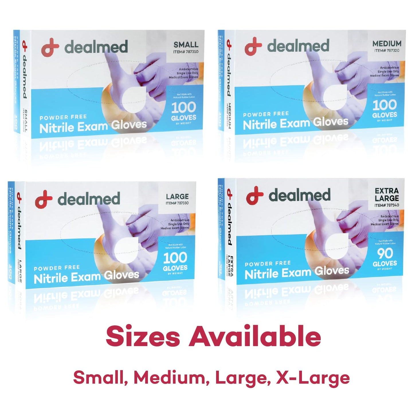 Latex-Free Nitrile Examination Gloves, Medium, 1,000 Count