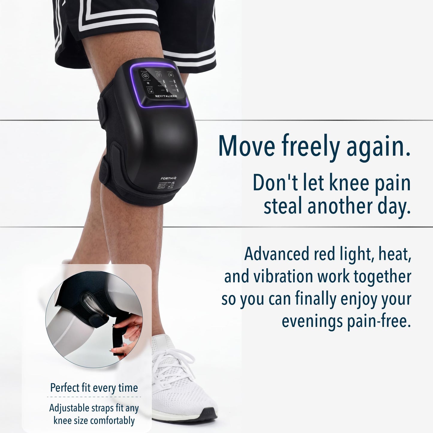 Heated Knee Massager with Red Light Therapy for Pain Relief