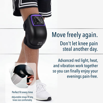 Heated Knee Massager with Red Light Therapy for Pain Relief