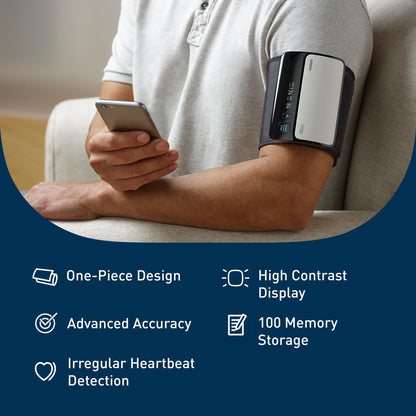 Wireless Upper Arm Blood Pressure Monitor with Bluetooth Connectivity