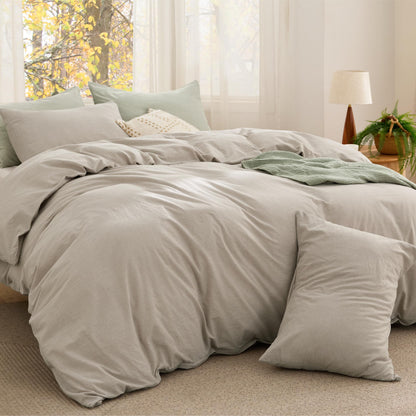 Cotton Comforter Set with Soft Microfiber Fill, 3 Pieces